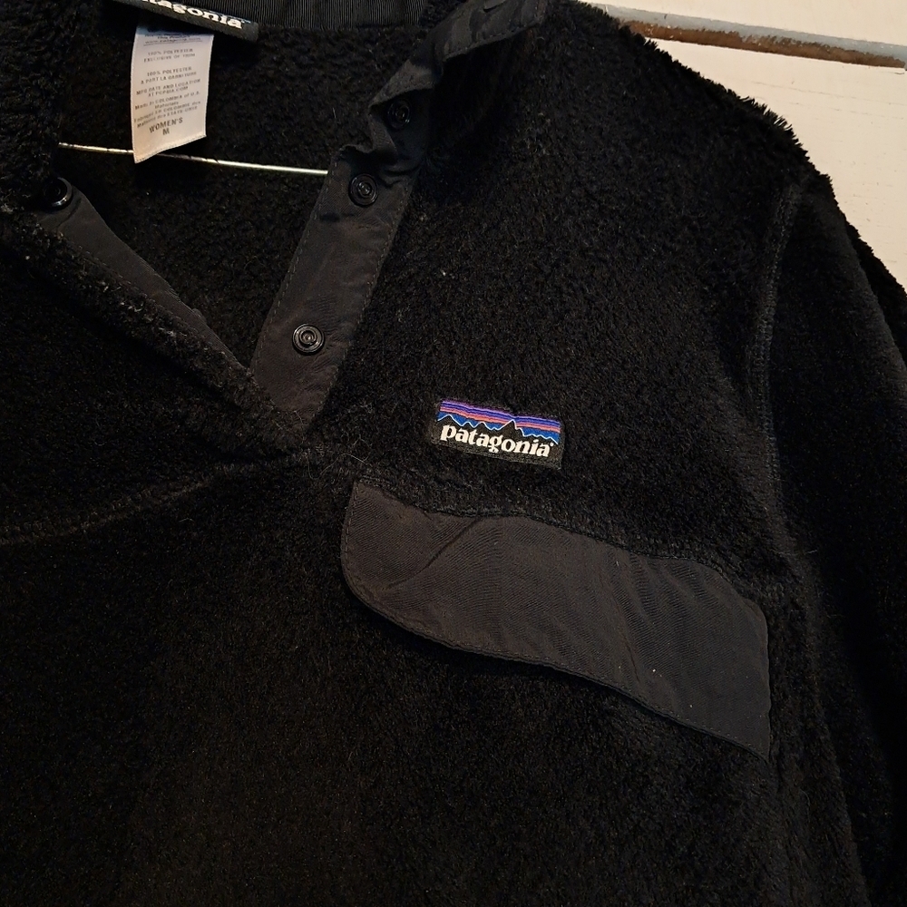 Patagonia Women's Re-Tool Snap-T Fleece Pullover Black Small - Picture 4 of 7
